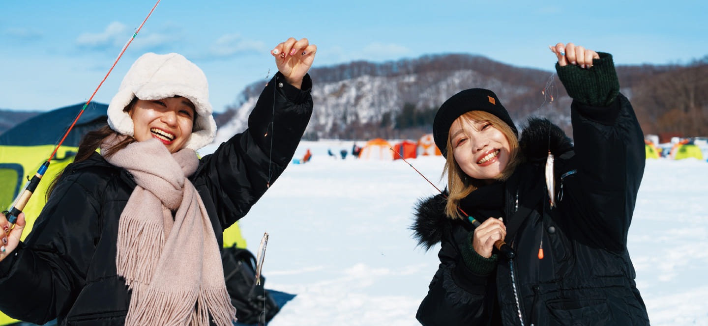網走湖ワカサギ釣り